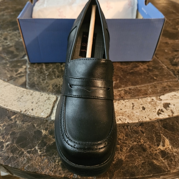 Jelly Pop LA Whitney Black Penny Loafers 3 in heel SZ 7 NWT - Picture 6 of 8